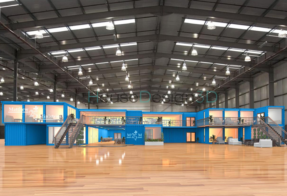 3D Rendering Shipping Containers in Interior and Exterior Design ...
